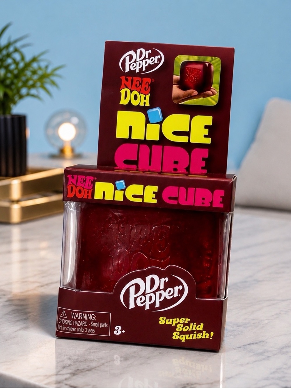 Dr Pepper NeeDoh Nice Cube - Maroon Dr Pepper Branded Squish